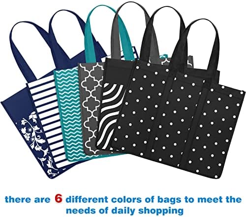 6 Pack Reusable Grocery Bags Waterproof Tote Bags for Shopping Groceries - Image 6
