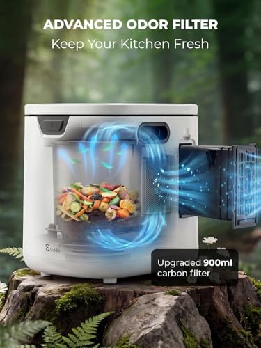4.2L Electric Composter for Indoor Kitchen, Smart Food Waste Recycler, Turns Garbage to Compost in 4-6 Hours, Odorless Countertop Disposal with 900ML Carbon Filter & Self-Cleaning, White - Image 6