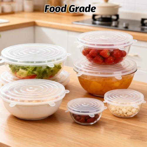 Reusable Silicone Stretch Lids for Food Storage Six Specifications of Reusable Silicone Bowl Cover Silicon Container Lid Covers for Various Food Containers Leftover Food Fruit Bowls - Image 6