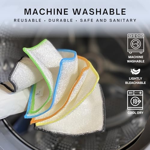 Whiffkitch Dishcloths Kitchen Dishrag Cleaning Scrub Reusable 6pk 6x7in - Image 6