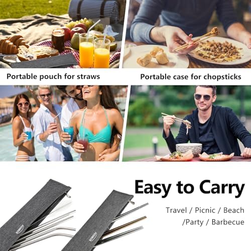 Chopsticks Carrying Case Reusable Chopsticks Pouch Travel Utensil Bag Chopsticks Sleeve Chopstick Holder Portable Flatware Case for Metal Chopsticks Light Sabers Chopsticks Disposable Chopsticks - Image 6