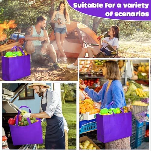 Windyun Reusable Grocery Bags Large Non Woven Shopping Bags with Handles Foldable Portable Tote, 16x6x12 Inch - Image 7