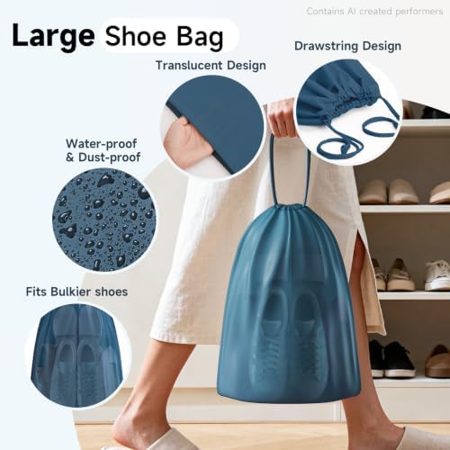 OlarHike Packing Cubes for Travel,Gifts for Women Mom,Anti-Tearing Suitcase Organizer for Luggage with Shoe & Hanging Toiletry Bag,Vacation Essential for Cruise Ship,9 Set,Dark Blue Floral - Image 7