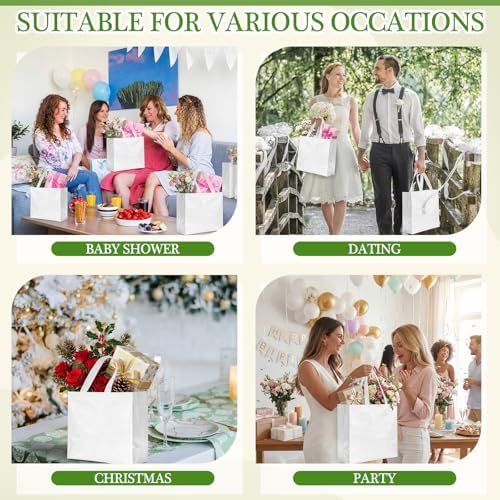Eccliy 80 Pcs Reusable Gift Bags, Large, White - Image 6