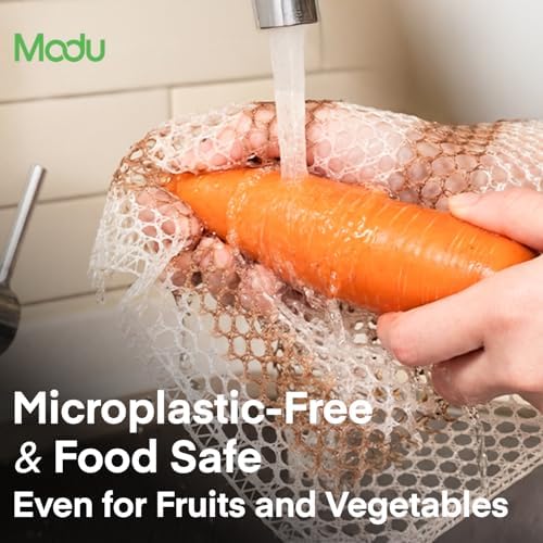 Modu 6 Pack EcoCorn Dish Sponges Scrubbers – 100% Corn Fiber, Biodegradable Kitchen Scrub Pads for Multipurpose Household Cleaning, Odor-Free, Plastic-Free Kitchen Mesh Net (Thin & Foamy 6 Count) - Image 6