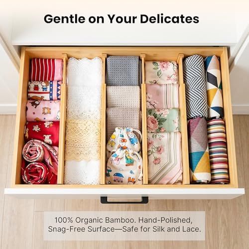 4 Pack 2.36" Bamboo Drawer Dividers, 17-22" Expandable Kitchen Organizers - Image 6