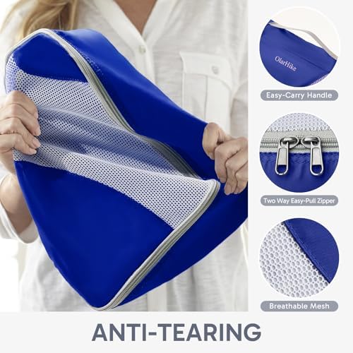 ALL INCLUDED 10 Set Durable Packing Cubes for Suitcases,OlarHike Essentials for Travel, UPGRADED Anti-Tear Stitching, NEW Improved Luggage Packing Organizers for Travel Accessories (Klein Blue) - Image 6