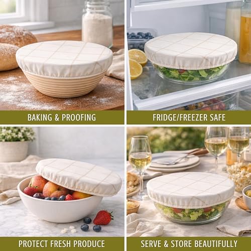 Nectar & Nest Reusable Bowl Covers for Bread Proofing, Sourdough Cover, 10" - Image 6