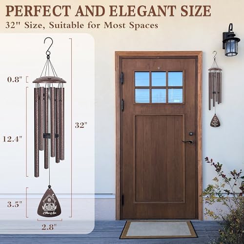 House Warming Gifts New Home, 32" Bronze Wind Chimes Housewarming Gifts - Image 6
