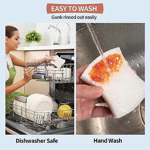 Natural Dish Sponge 24 Pack, Non-Scratch Scrub Sponge, Eco Multipurpose Kitchen Sisal Fiber Cellulose Sponge, Odor-Less Dual-Sided for Dish Washing & Household Cleaning - Image 7