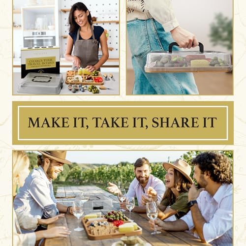 Charcuterie Board with Lid - Reversible, 2-in-1 Travel Portable Cheese Board for Picnics & Entertaining - Housewarming Gift Set Idea - Covered Snack Serving Tray - Large Food Platter - Image 6