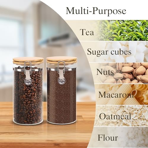 Glass Coffee Canister Coffee Containers for Ground Coffee Coffee Bean Storage Airtight Seal with Locking Clamp, Coffee Bar Accessories Perfect for Kitchen Storage - Image 7