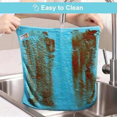 JOYMOOP Microfiber Cleaning Cloth, 18 Piece Set, Medium, Cyan - Image 6
