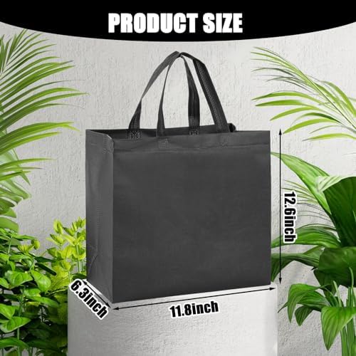 50pcs Reusable Grocery Bags with Handles Non Woven Shopping Tote Bags Bulk - Image 7