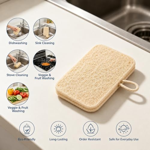 5 Pack Natural Loofah Sponges, 4.7 Inch Long Organic Luffa Plant-Based Real Egyptian Shower Loofah Body Scrubber for Exfoliating & Smooth Skin Cleansing – Ideal for Men & Women, Spa & Shower Use - Image 7