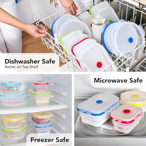 ECOBERI Collapsible Food Storage Containers with Lids, 4 Piece, 12 oz - Image 6