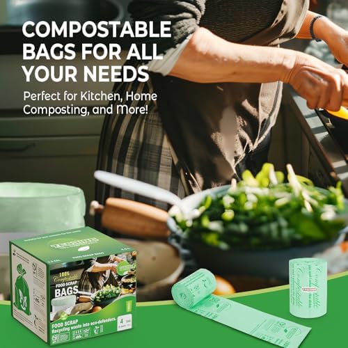 Compostable Trash Bags, 3-4 Gallon, 15 L,0.8 Mil, 80 Count - Image 7