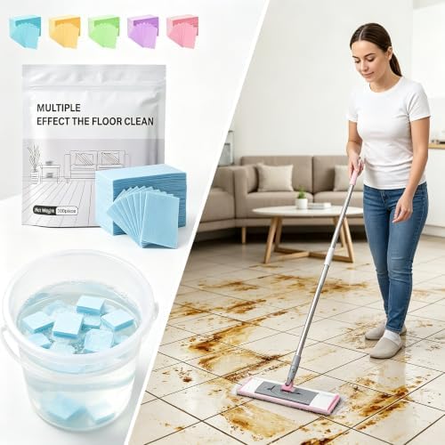 2026 New Ivovex Floor Cleaning Tablets, 100 Count Dissolvable Sheets for Hardwood Tile Laminate Vinyl, Concentrated Deep Clean Solution, Space-Saving Eco-Friendly Mop Refills - Image 7