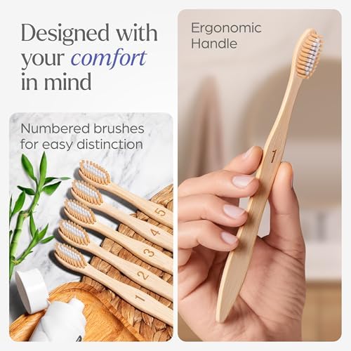 VIVAGO Bamboo Toothbrushes - Medium Bristles Toothbrushes for Adults - Image 6