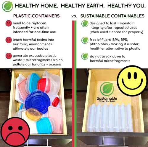 Premium Silicone Collapsible Food Storage Containers with Silicone Leakproof Lids, BPA Free, LFGB Food-Grade Certified, Compact, Reusable Lunch Snack Box, Microwave Safe, 2.8 Cups 3 Pk - Image 6