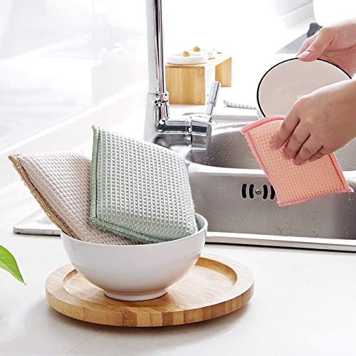 JEBBLAS 8Pack Bamboo Natural Kitchen Sponges Dish Sponge Cleaning Sponge Heavy Duty Scrub Sponge for Cleaning Kitchen and Household Pink - Image 6