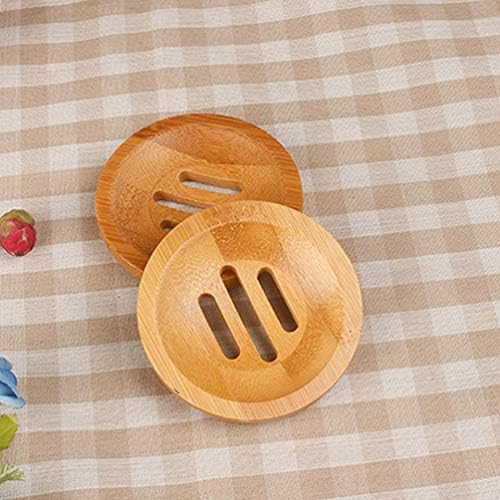 2pcs Bamboo Soap Dish Soap Tray,Round Bath Holder Bamboo Dish for Shower Wood Holder Saver Container Bathroom Storage Case for Bathroom Toilet Kitchen Hotel - Image 7