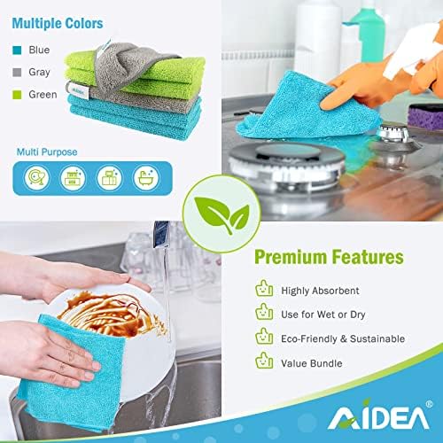AIDEA Microfiber Cleaning Cloth-24PK, Microfiber Towels for Cars 12"x12" - Image 6