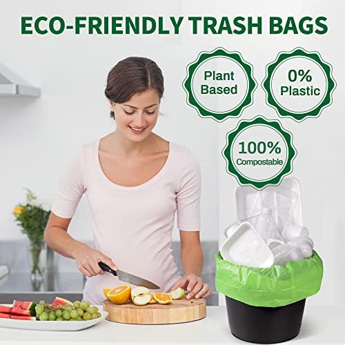 5 Gallon Trash Bags Compostable Compost Small Garbage Bag Extra Thick 0.78 Mil for Kitchen Bathroom BPI Certified 45 Counts, Green - Image 5
