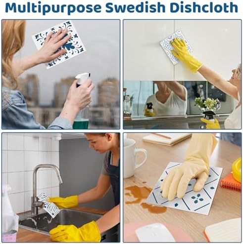 6 Pack Swedish Dishcloths for Kitchen,Swedish Rags Dish Towels with Clips - Image 6