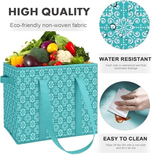 Reusable Grocery Bags 3 Pack, Foldable & Water Resistant Shopping Bags - Image 6