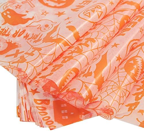 100 Pcs Halloween Wax Paper Food Sheets with Pumpkin Pattern - Image 7