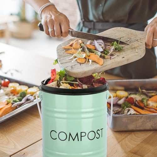 MUMTOP Compost Bin for Kitchen Countertop,1.3 Gal Metal Compost Container - Image 6