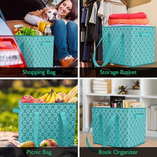 Reusable Grocery Bags 2 Pack, Foldable & Water Resistant Shopping Bags - Image 6