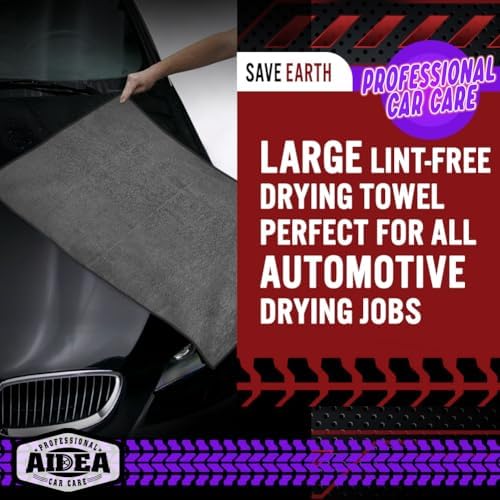AIDEA Microfiber Towels for Cars-2PK, Large Professional Car Drying Towel, Scratch-Free & Absorbent Drying Towel for Cars, SUVs, RVs, Trucks, and Boats, 24inx 31in, Grey - Image 6