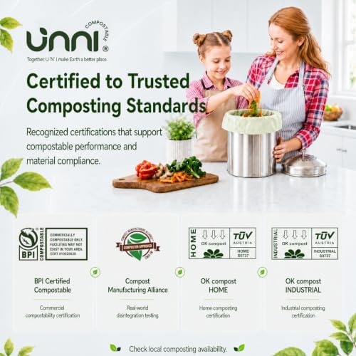 UNNI 3 Gallon Compost Bags for Countertop Bin, 100 CT, Extra Thick 0.71 Mil - Image 7