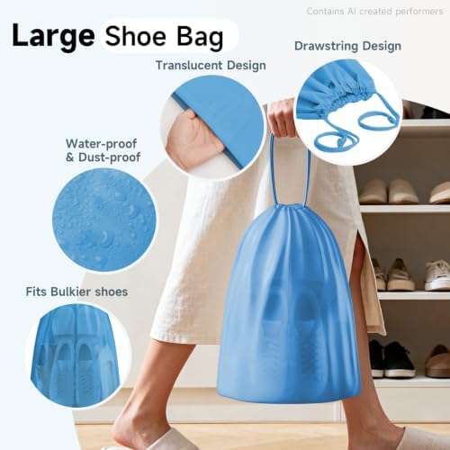 OlarHike Packing Cubes for Travel,Gifts for Women Mom,Anti-Tearing Suitcase Organizer for Luggage with Shoe & Hanging Toiletry Bag,Vacation Essentials & Accessories for Cruise Ship,9 Set,Azure Blue - Image 7