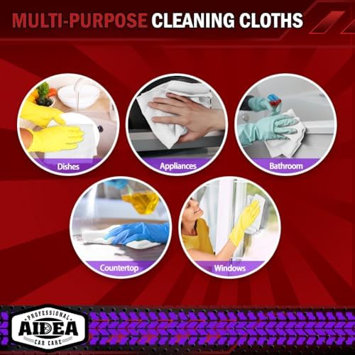 AIDEA White Microfiber Cleaning Cloth 10PK, Cleaning Rags 12×12" - Image 7
