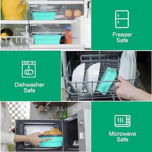 Sudaya 8 Pack Collapsible Food Storage Containers With Lids, Collapsible Storage Containers Sets Silicone Collapsible Bowls For Camping, RV Accessories, Travel Trailer Must - Image 7