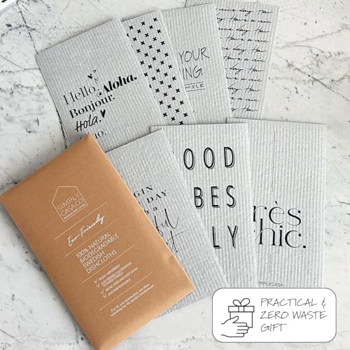 Long Gray 7‑Pack Swedish Dishcloths – Reusable,Cellulose Sponge Dish Cloths for Washing Dishes, Paper Towel Replacement, Plastic-Free Packaging, Super Absorbent - Image 7
