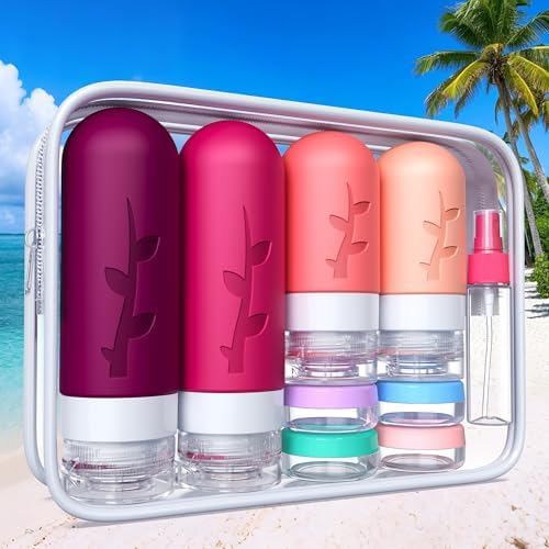 Tocelffe Travel Bottles for Toiletries, Tsa Approved Silicone Containers for Toiletries, Leak Proof Refillable Liquid 3oz 2oz Travel essentials for Shampoo Conditioner Lotion BPA Free - Image 6