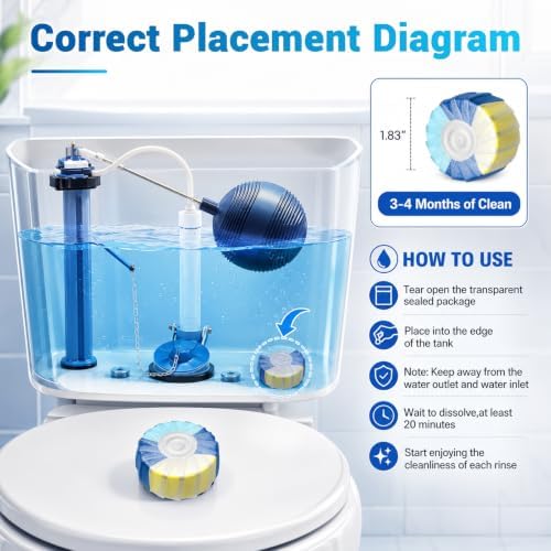 Toilet Bowl Cleaner Tablets,Auto Tank Clean,Colorful 8 Pack - Image 7
