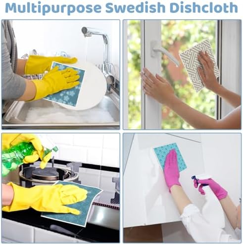 6 Pack Swedish Dishcloths for Kitchen, Geometric Pattern Swedish Rags - Image 6