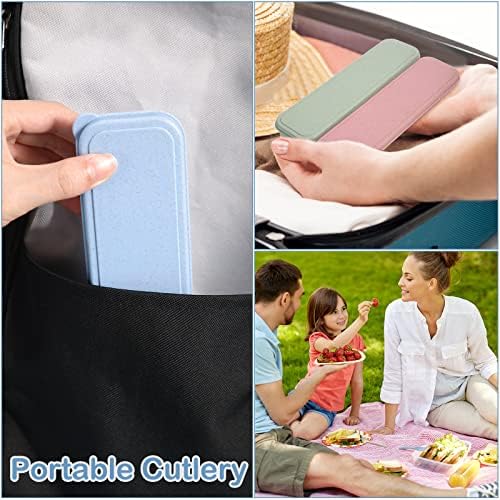 Yahenda 28 Sets Reusable Travel Utensils Set with Case Bulk, Pastel Color - Image 6