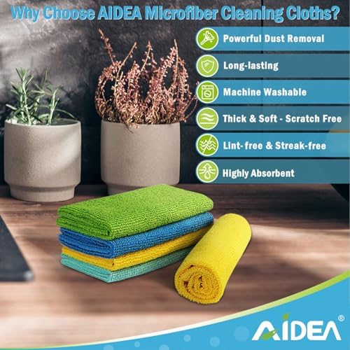 AIDEA Microfiber Cleaning Cloth-500PK, Microfiber Towels for Cars, 12"×12" - Image 7