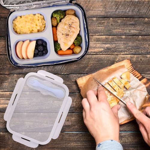 Big Collapsible Silicone Bento Lunch Box With Insulated Lunch Bag, 45.6oz Food Containers with 3 Compartment, Bento Bag, Designed for Fresh Lunch On the Go - Image 7