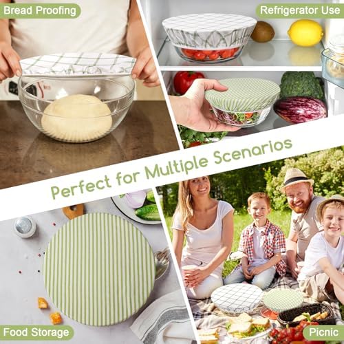 Reusable Canvas Bowl Covers for Bread Proofing and Food Storage 10in+12in - Image 6