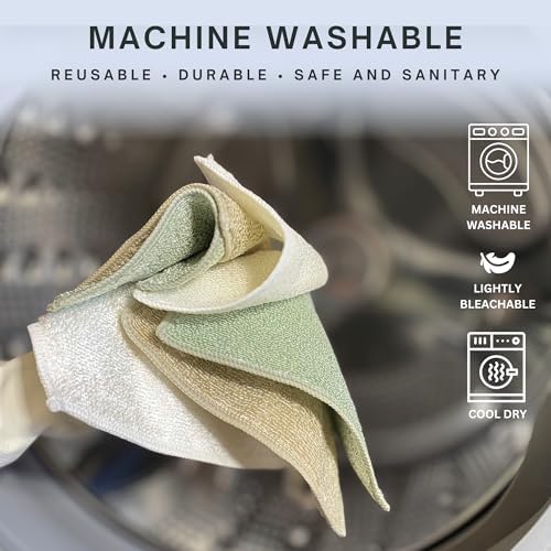 Whiffkitch Dishcloths Kitchen Dishrag Cleaning Scrub Reusable 6pk 6x7in - Image 6