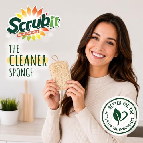 Natural Loofah Dish Sponge 6-Pack Biodegradable Sponges for Kitchen - Image 5