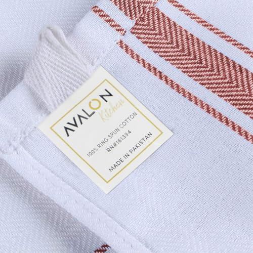 Avalon Kitchen Dish Towels, Cotton Kitchen Towels, Red, 15x25,30 Pack - Image 7