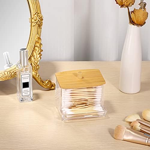 Hipiwe Acrylic Q-Tip Holder with Lid - Clear Q-Tips Dispenser Bathroom Containers Canister Cotton Swab Holder Bathroom Countertop Storage Organizer for Q-tip Cotton Swab - Image 7